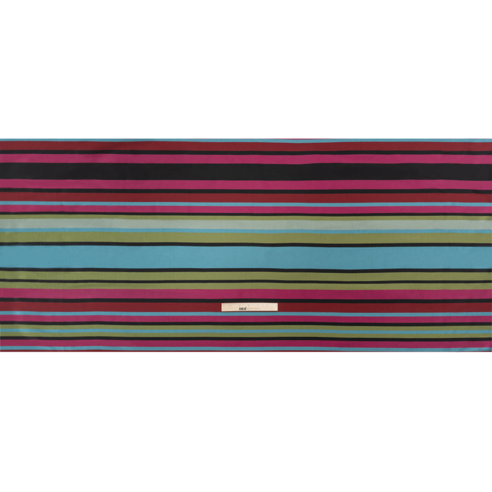 Pink, Green and Turquoise Barcode Stripes Polyester Twill Full Pink, Green and Turquoise Barcode Stripes Polyester Twill Full
