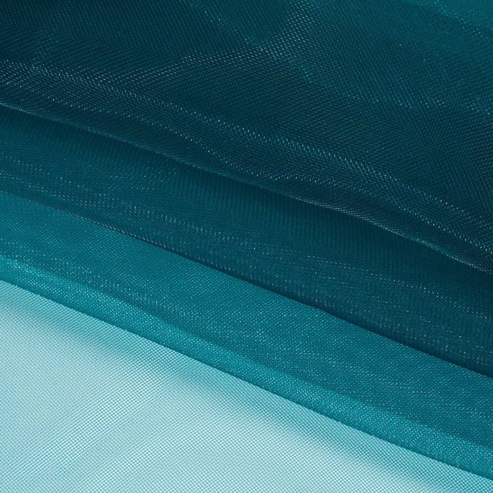 Stiff Mesh-Like Polyester Organza - Dark Teal - Iris Collection Folded Stiff Mesh-Like Polyester Organza - Dark Teal - Iris Collection Folded