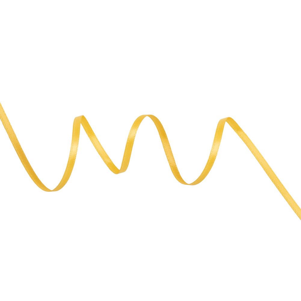 Satin Ribbon Double Faced - 0.125" - Yellow Gold Satin Ribbon Double Faced - 0.125" - Yellow Gold