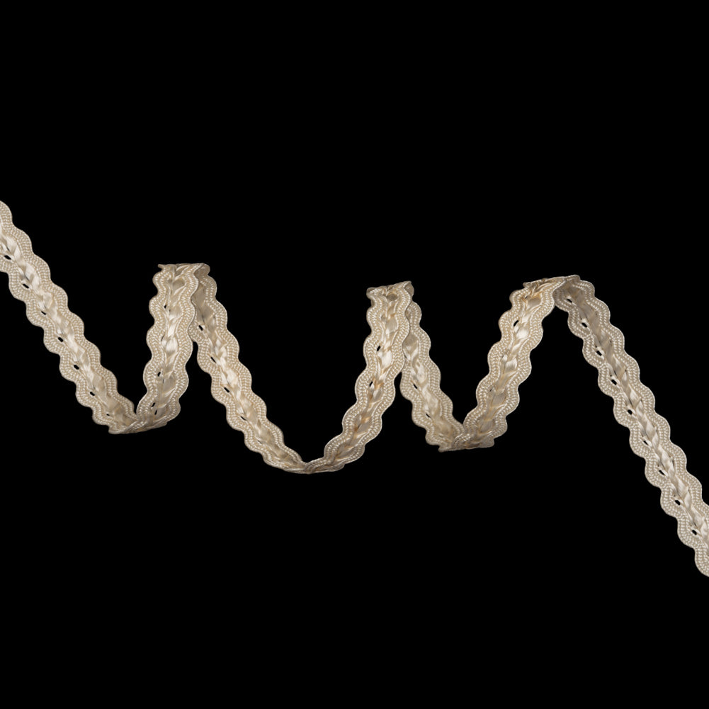 Braided Trim - 0.375" - Ivory Wavy Edges Braided Trim - 0.375" - Ivory Wavy Edges
