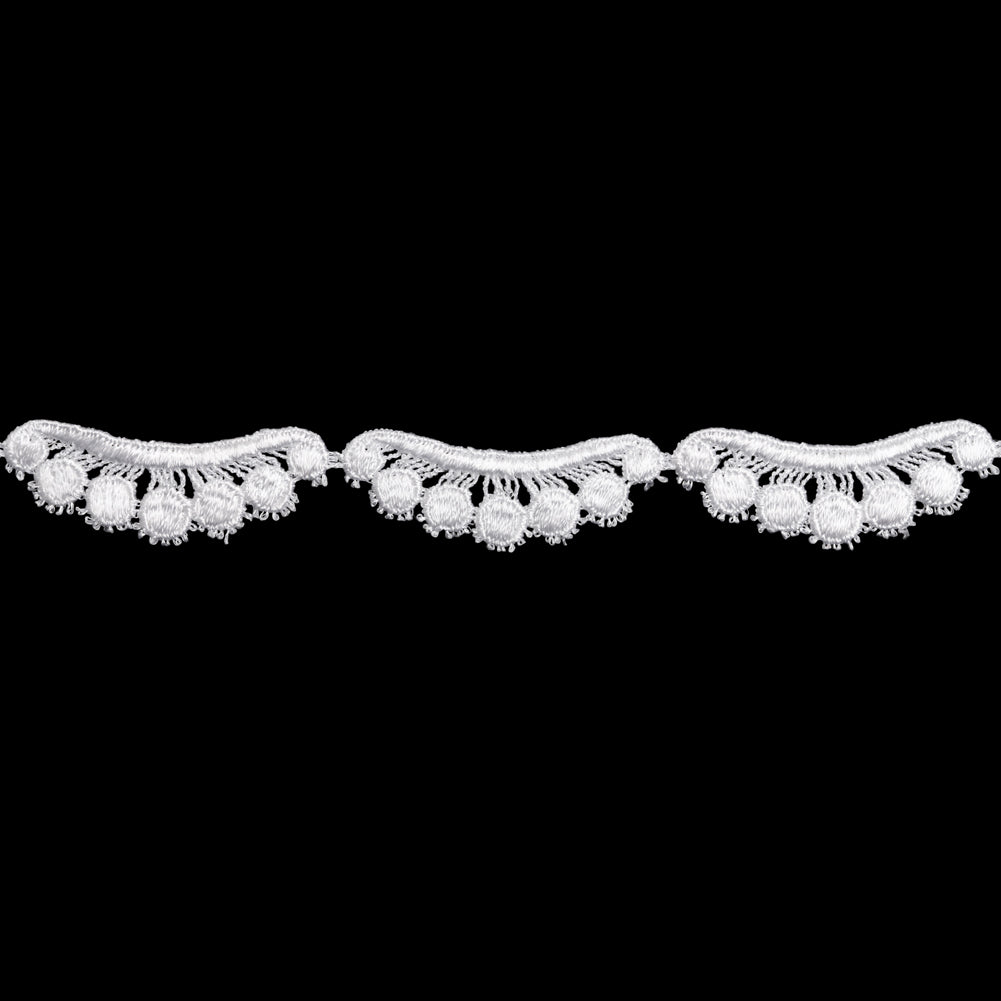 Venise Lace Trim - 0.875" - White Waves and Dots Venise Lace Trim - 0.875" - White Waves and Dots