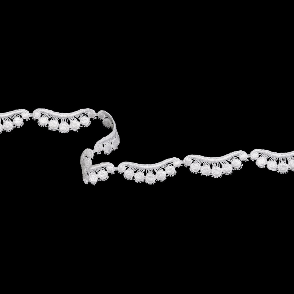 Venise Lace Trim - 0.875" - White Waves and Dots Venise Lace Trim - 0.875" - White Waves and Dots