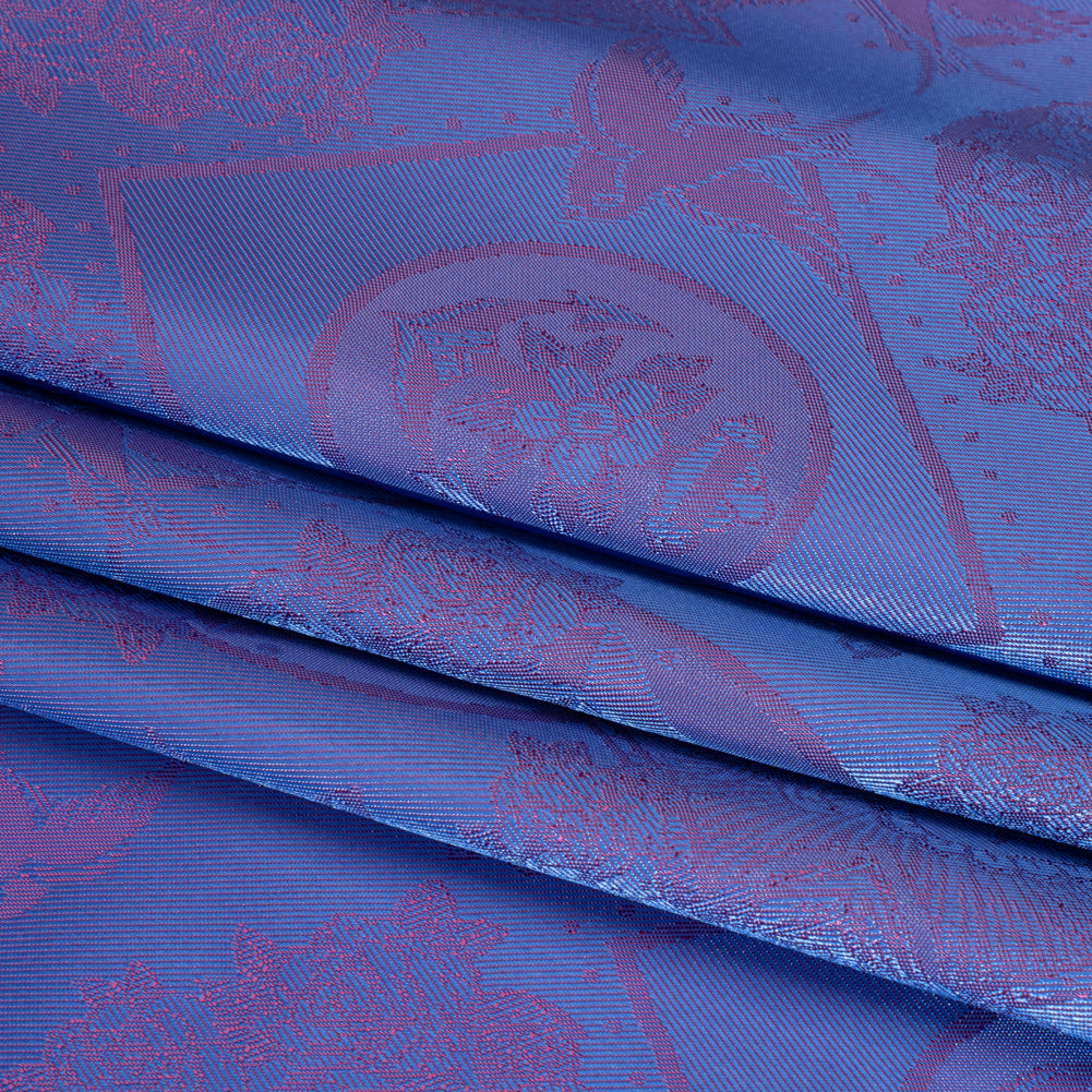 Gems and Doves Jacquard Lining - Purple and Pink Bi-Color Gems and Doves Jacquard Lining - Purple and Pink Bi-Color