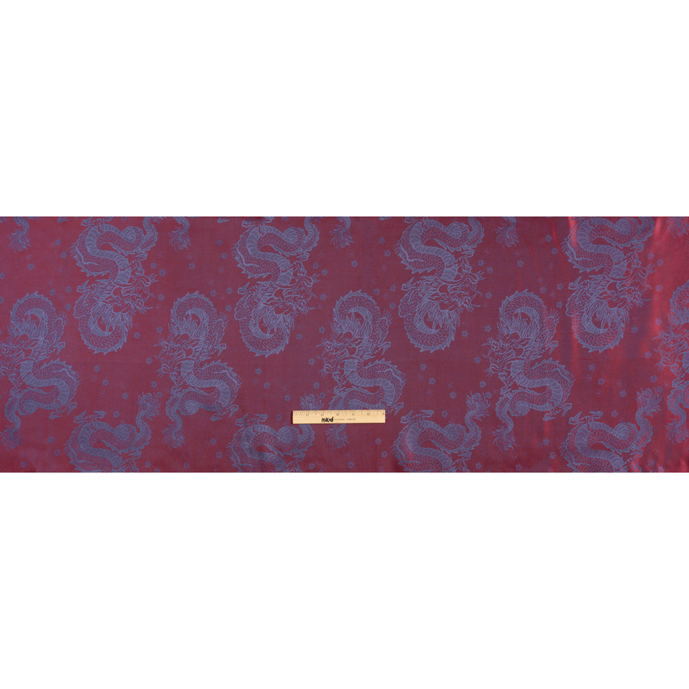Dragons Jacquard Lining - Wine and Blue Bi-Color Dragons Jacquard Lining - Wine and Blue Bi-Color