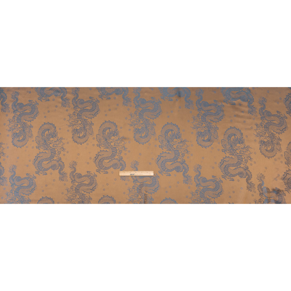 Dragons Jacquard Lining - Blue and Beige Bi-Color - Thalia Collection Dragons Jacquard Lining - Blue and Beige Bi-Color - Thalia Collection