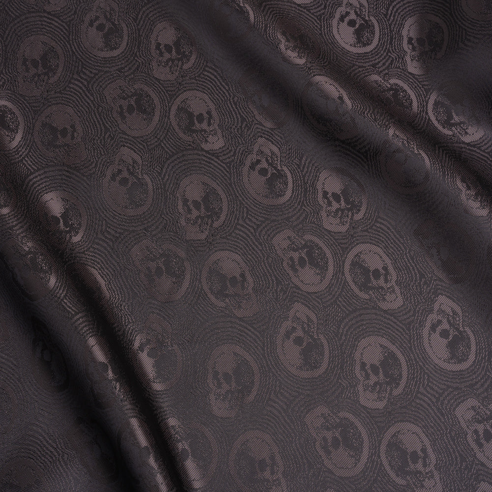 Skulls Jacquard Lining - Black and Charcoal Bi-Color Skulls Jacquard Lining - Black and Charcoal Bi-Color