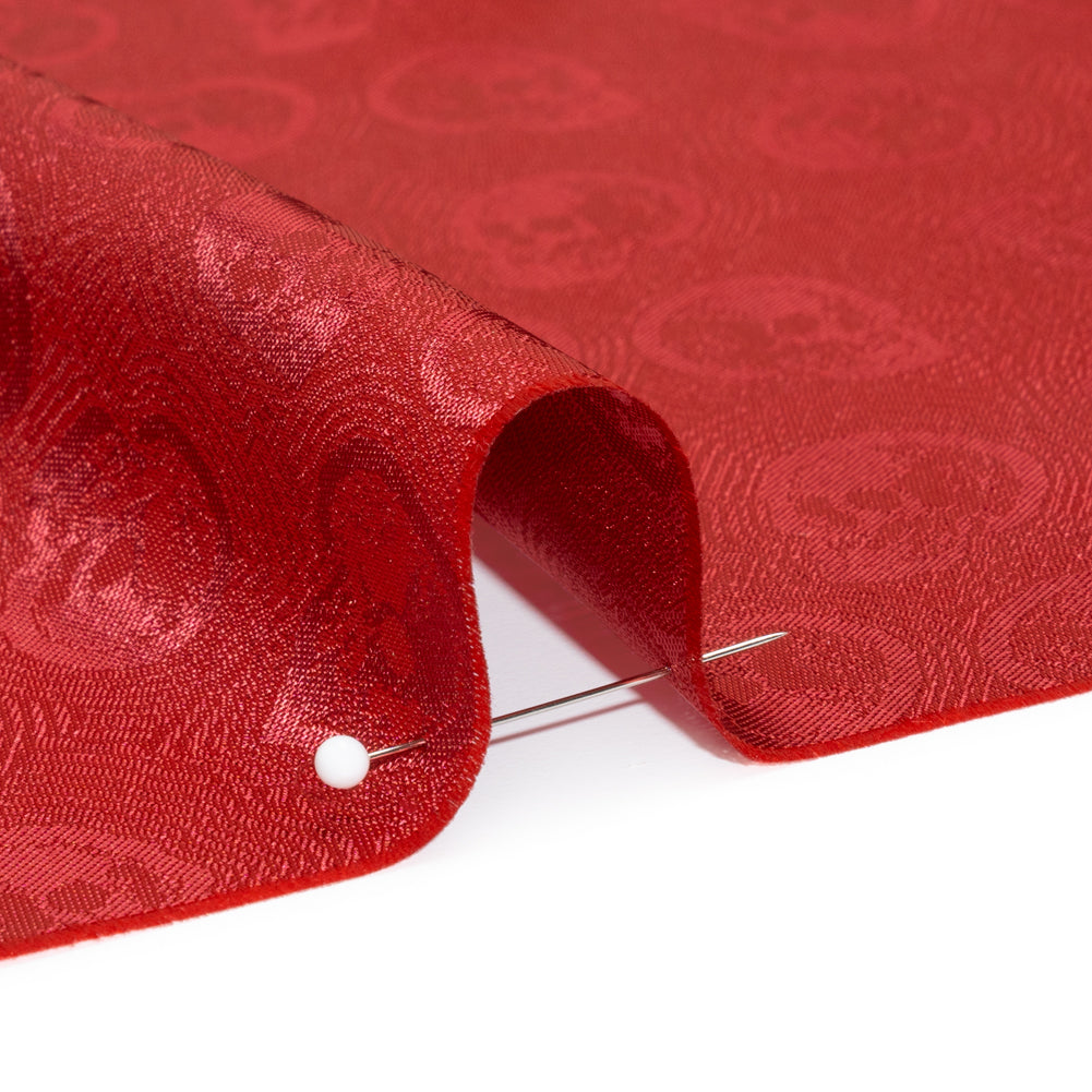 Skulls Jacquard Lining - Red and Maroon Bi-Color Skulls Jacquard Lining - Red and Maroon Bi-Color