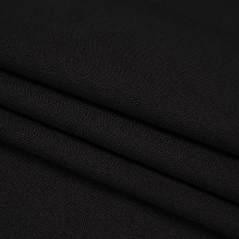 Stretch Rayon Blend Ponte Knit - Black - Deadstock Folded Stretch Rayon Blend Ponte Knit - Black - Deadstock Folded