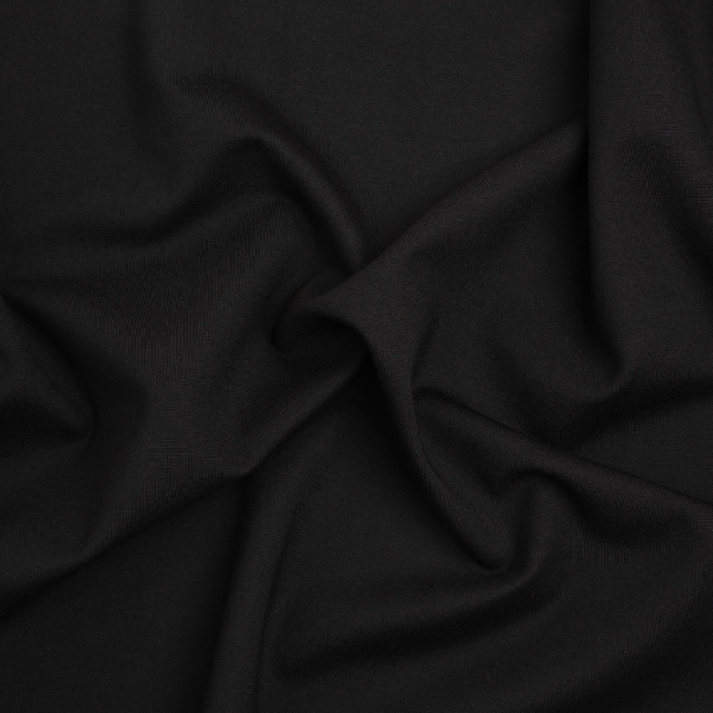 Stretch Rayon Blend Ponte Knit - Black - Deadstock Stretch Rayon Blend Ponte Knit - Black - Deadstock
