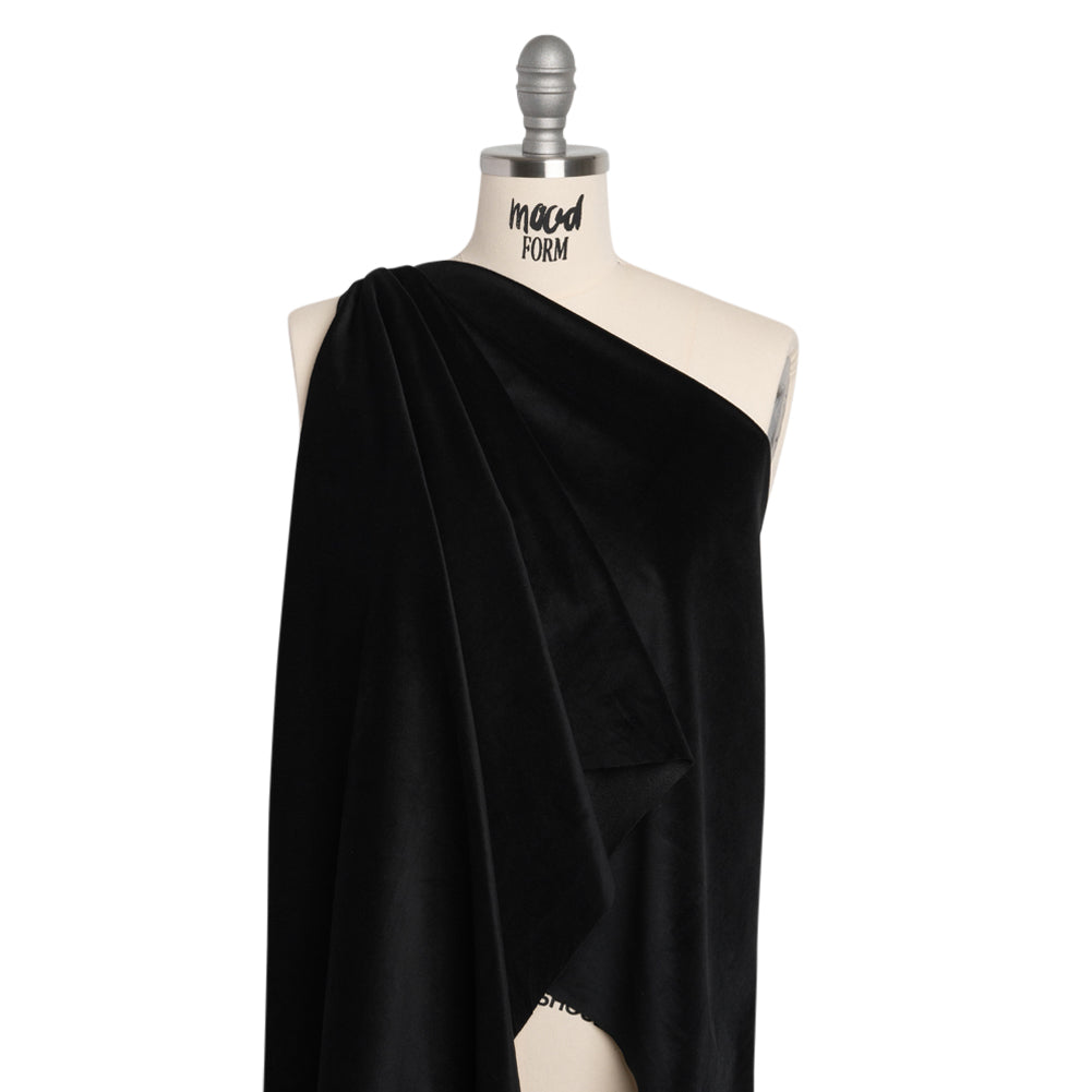Cotton Velveteen - Black - Deadstock Drape Cotton Velveteen - Black - Deadstock Drape