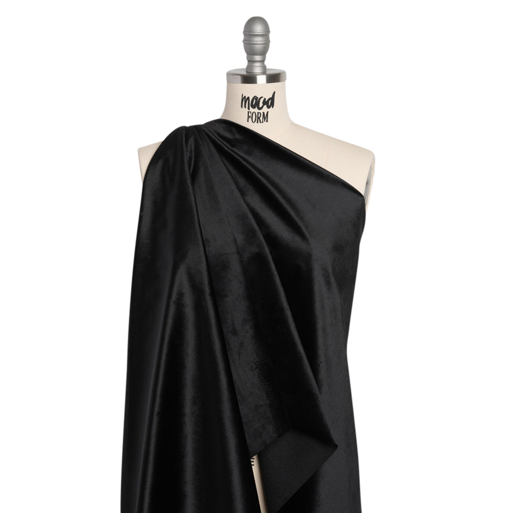 Polyester Velvet - Black - Deadstock Drape Polyester Velvet - Black - Deadstock Drape