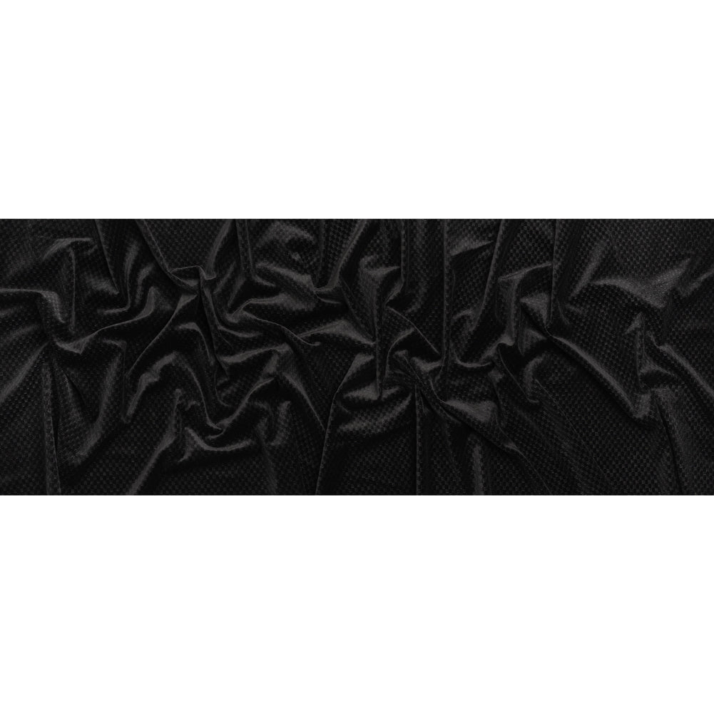 Embossed Polyester Velvet - Black Bead and Reel - Deadstock Full Embossed Polyester Velvet - Black Bead and Reel - Deadstock Full