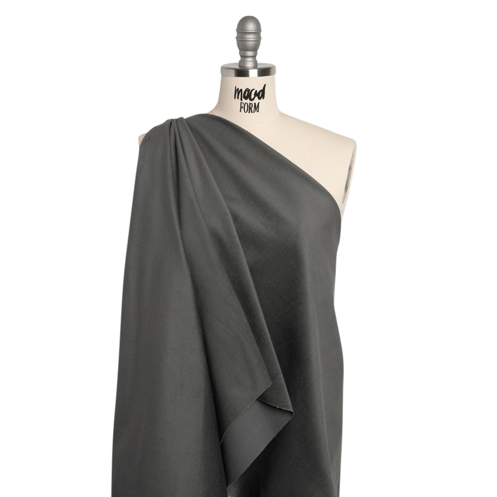 Coolmax Poly Cotton Corduroy, Moisture Wicking - Gray Cobble - Deadstock Drape Coolmax Poly Cotton Corduroy, Moisture Wicking - Gray Cobble - Deadstock Drape