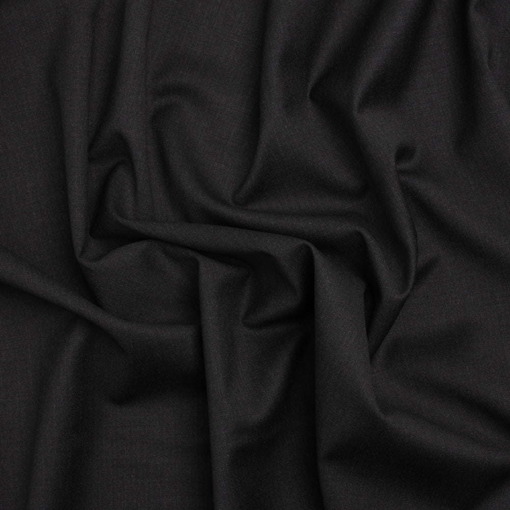 Stretch Wool Suiting - Heathered Black - Deadstock Stretch Wool Suiting - Heathered Black - Deadstock