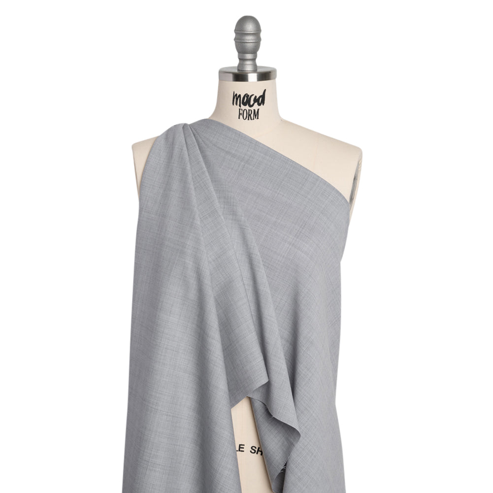 Wool Suiting - Heathered Silvery Gray - Deadstock Drape Wool Suiting - Heathered Silvery Gray - Deadstock Drape