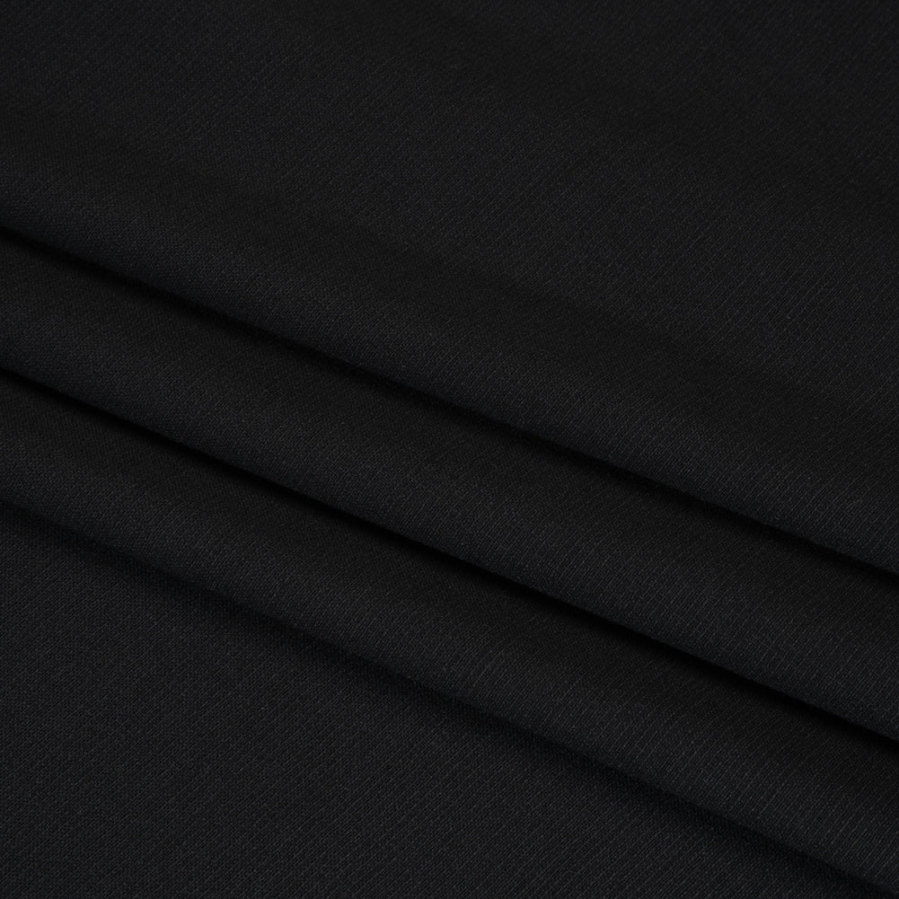 Stretch Creped Wool Suiting - Black - Deadstock Folded Stretch Creped Wool Suiting - Black - Deadstock Folded