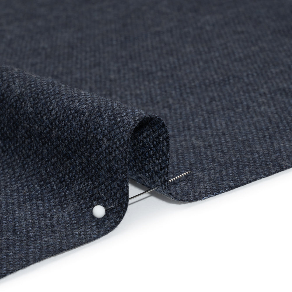 Wool Woven - Blue and Charcoal - Deadstock Detail Wool Woven - Blue and Charcoal - Deadstock Detail