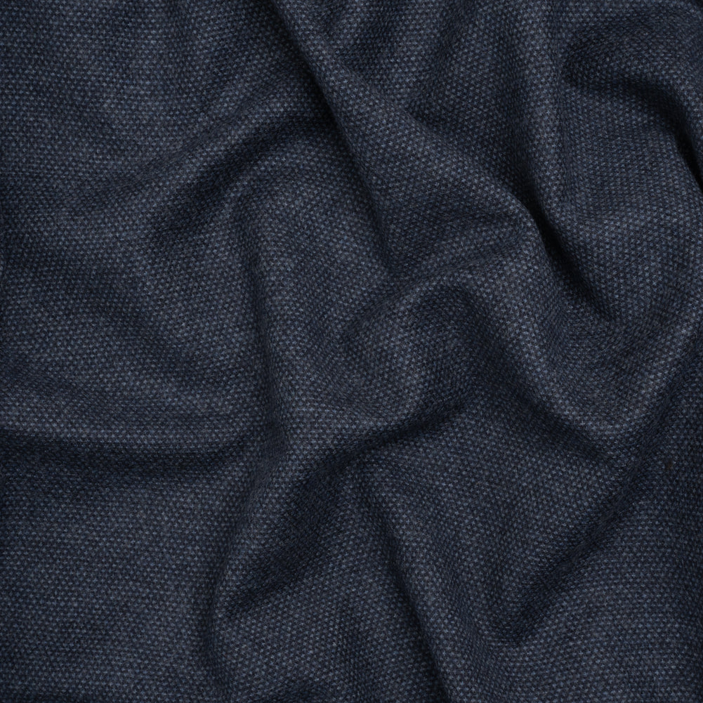 Wool Woven - Blue and Charcoal - Deadstock Wool Woven - Blue and Charcoal - Deadstock