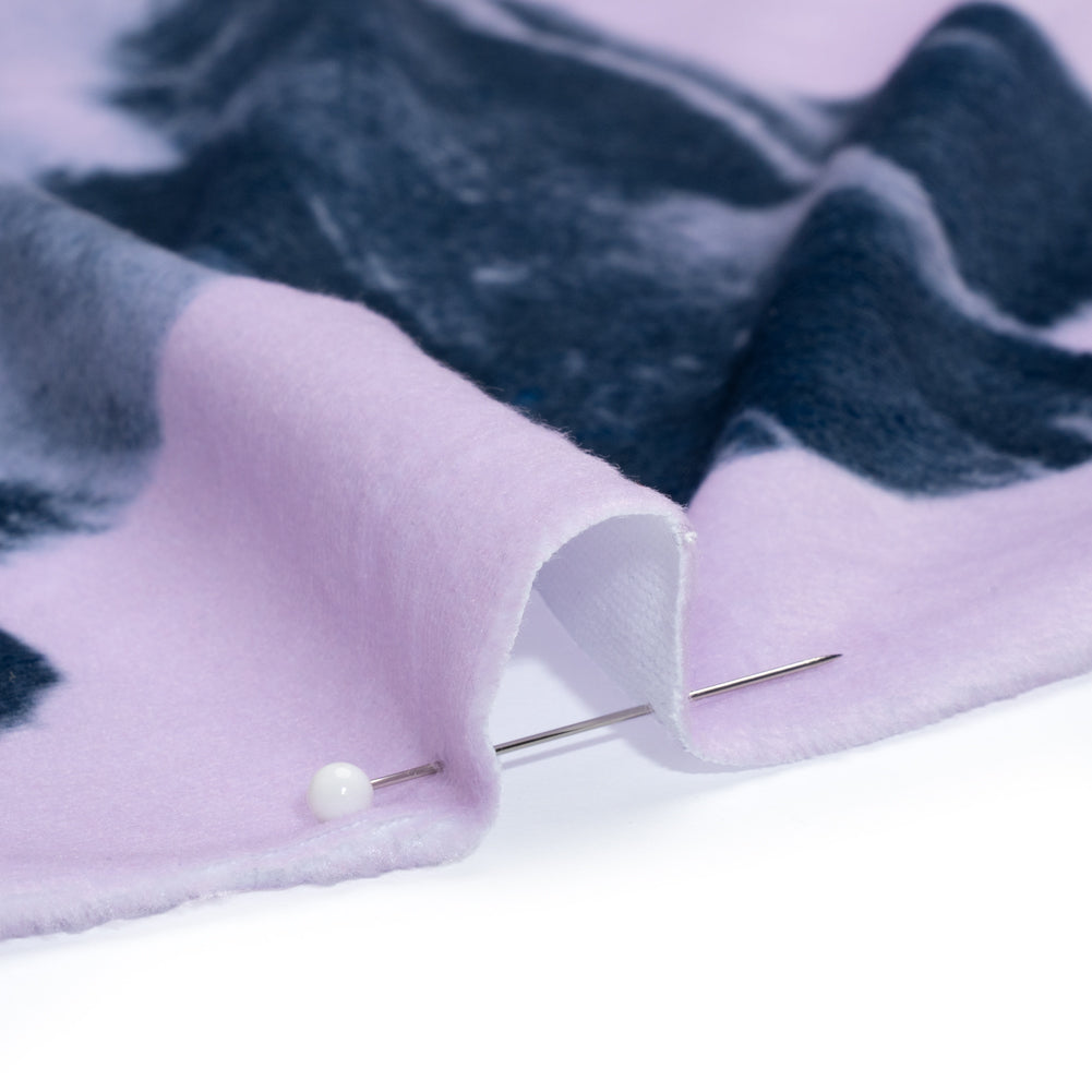 Recycled Polyester Minky Panel - Lavender and White Pawsitive Vibes Dogs on Ombre - Deadstock Recycled Polyester Minky Panel - Lavender and White Pawsitive Vibes Dogs on Ombre - Deadstock