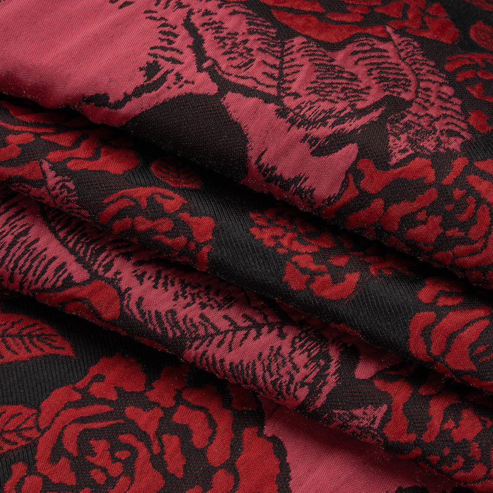 Floral and Skull Brocade - Black and Red - Mood Exclusive Floral and Skull Brocade - Black and Red - Mood Exclusive