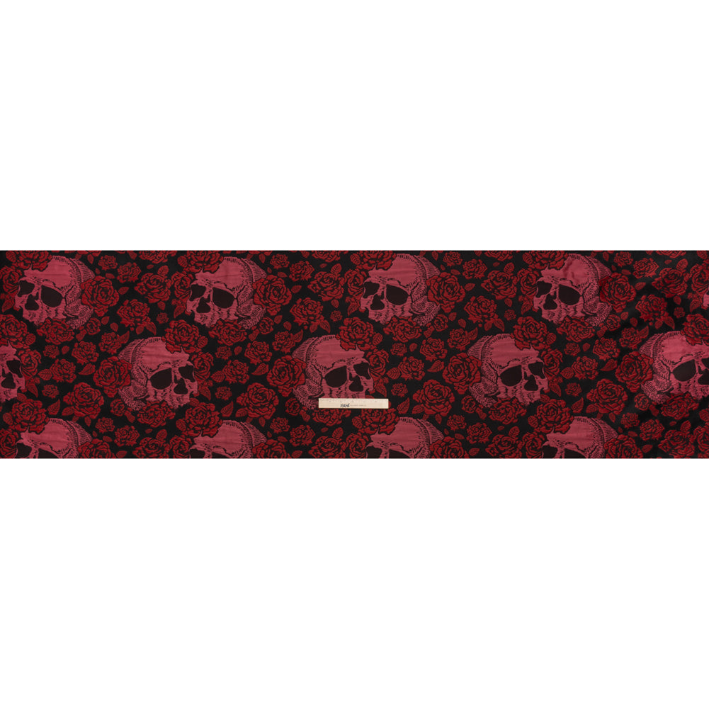 Floral and Skull Brocade - Black and Red - Mood Exclusive Floral and Skull Brocade - Black and Red - Mood Exclusive