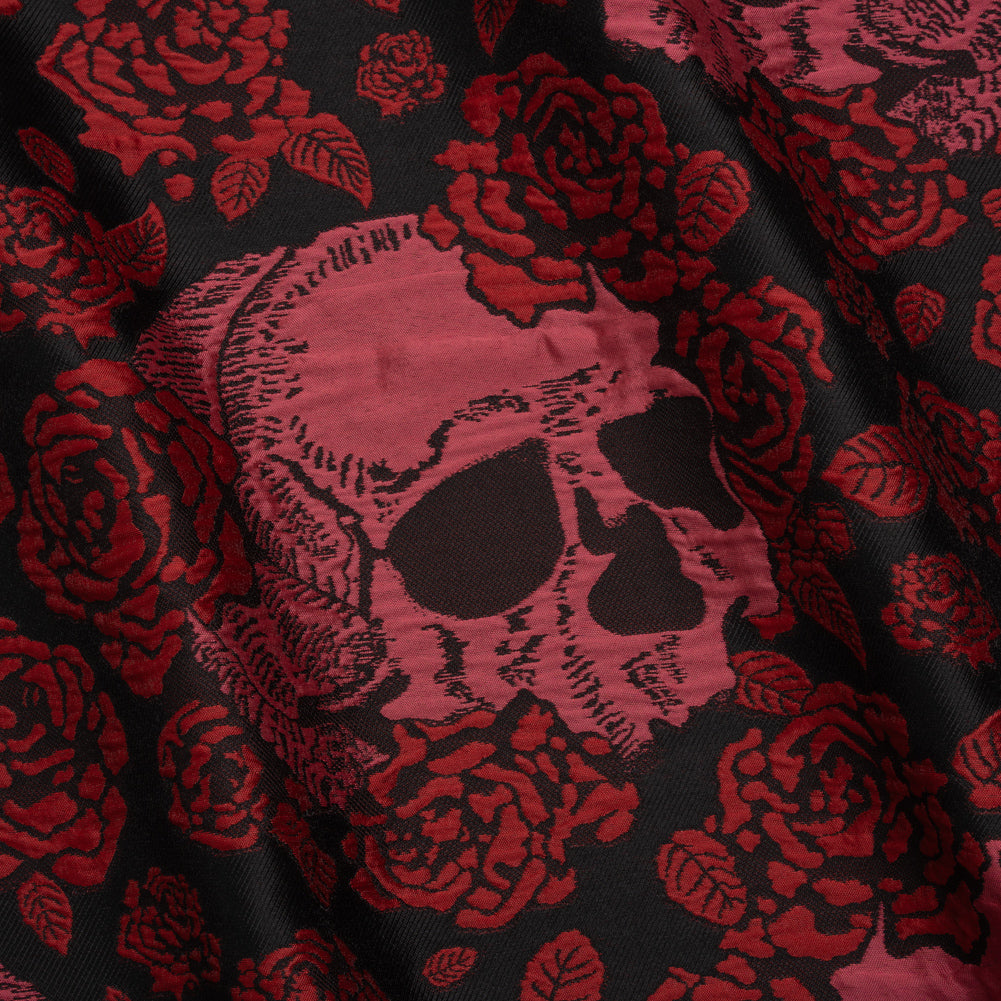 Floral and Skull Brocade - Black and Red - Mood Exclusive Floral and Skull Brocade - Black and Red - Mood Exclusive