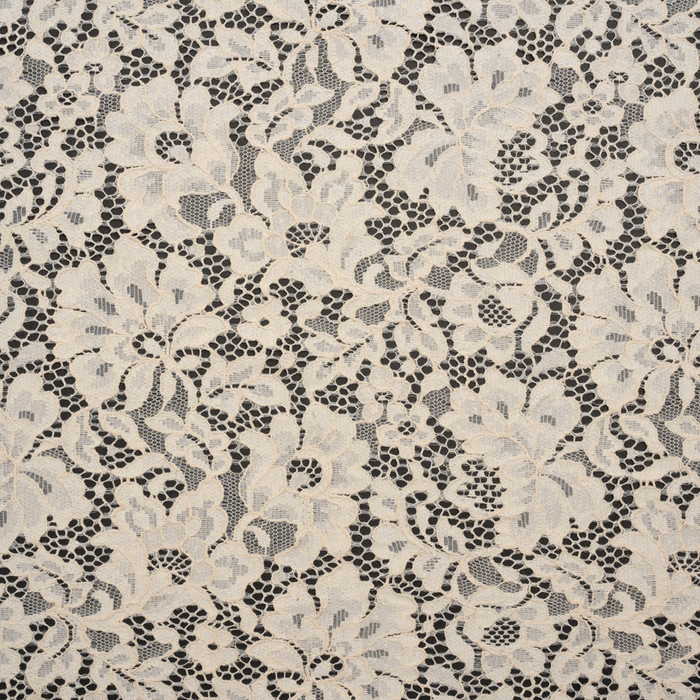 Floral Corded Lace - Cream - Deadstock Floral Corded Lace - Cream - Deadstock