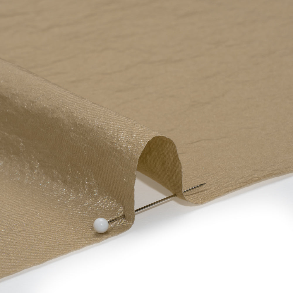 Crinkled Nylon Taffeta - Hummus Beige - Deadstock Crinkled Nylon Taffeta - Hummus Beige - Deadstock