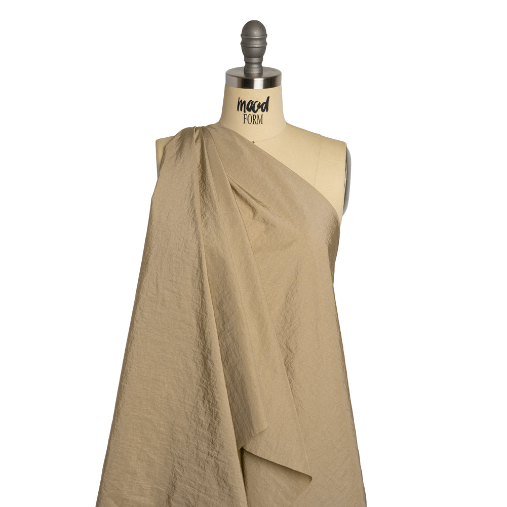 Crinkled Nylon Taffeta - Hummus Beige - Deadstock Crinkled Nylon Taffeta - Hummus Beige - Deadstock