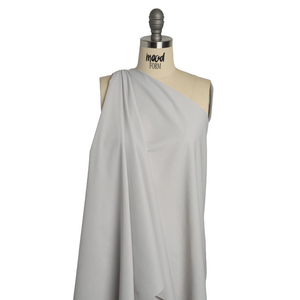 Stretch Textured Polyester Woven - Chalk Gray - Deadstock Stretch Textured Polyester Woven - Chalk Gray - Deadstock