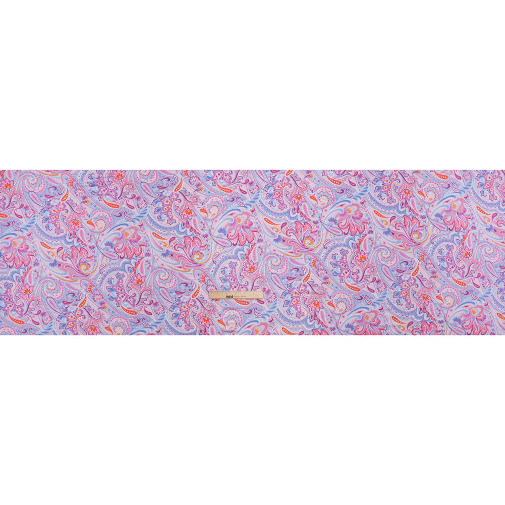 Stretch Rayon Jersey - Pink, Purple, and Periwinkle Paisley - Deadstock Stretch Rayon Jersey - Pink, Purple, and Periwinkle Paisley - Deadstock