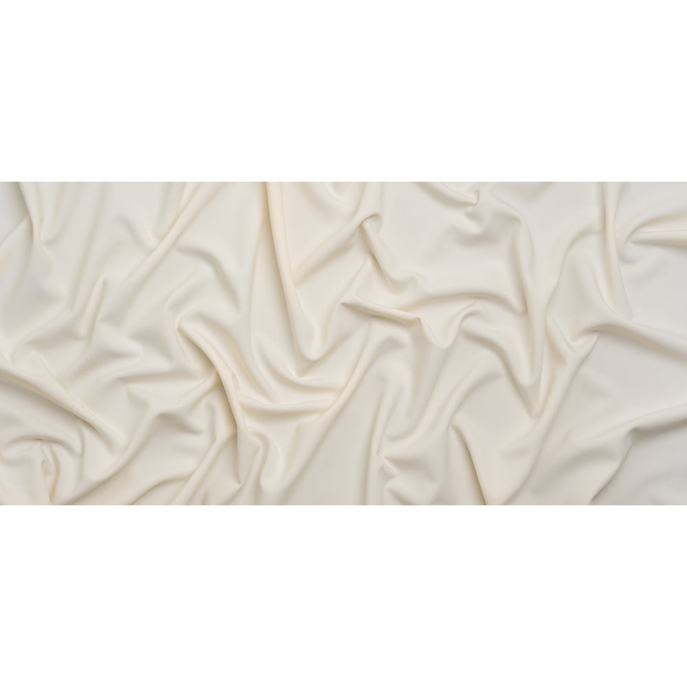 Stretch Polyester and Viscose Pique - Ivory - Deadstock Stretch Polyester and Viscose Pique - Ivory - Deadstock