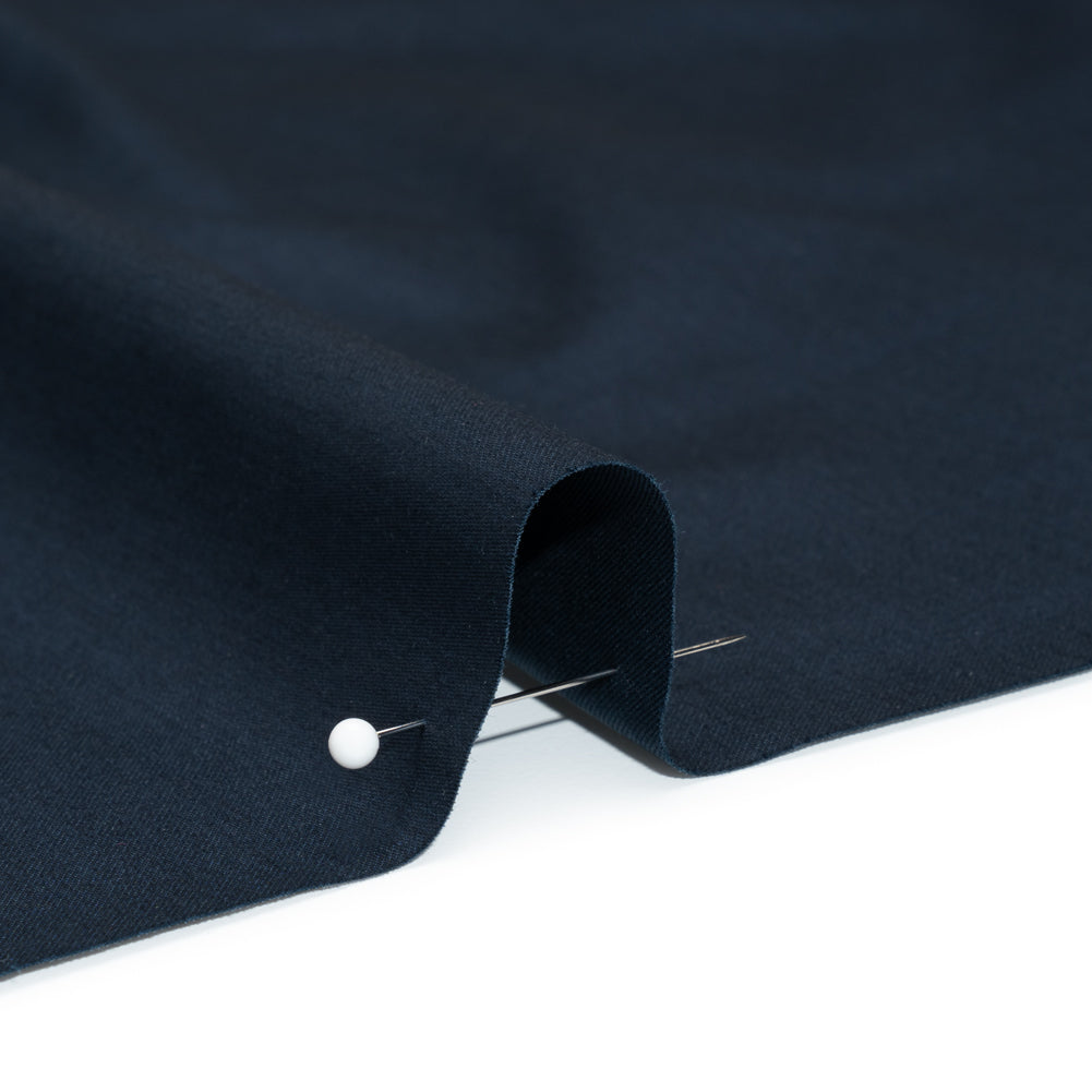 Mercerized Organic Egyptian Cotton Shirting - Dark Navy - Ravello Collection Detail Mercerized Organic Egyptian Cotton Shirting - Dark Navy - Ravello Collection Detail