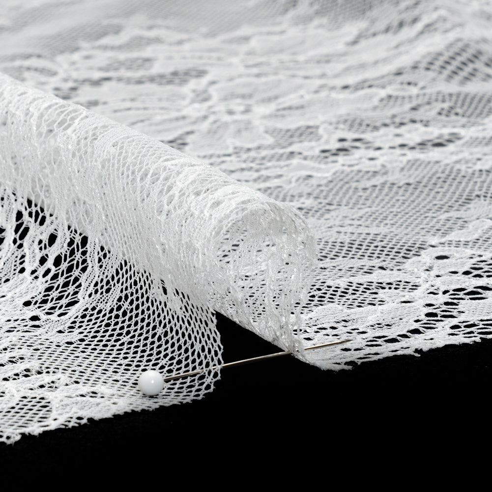 Chantilly Lace - Lustrous White Floral Vines - Detail Chantilly Lace - Lustrous White Floral Vines - Detail