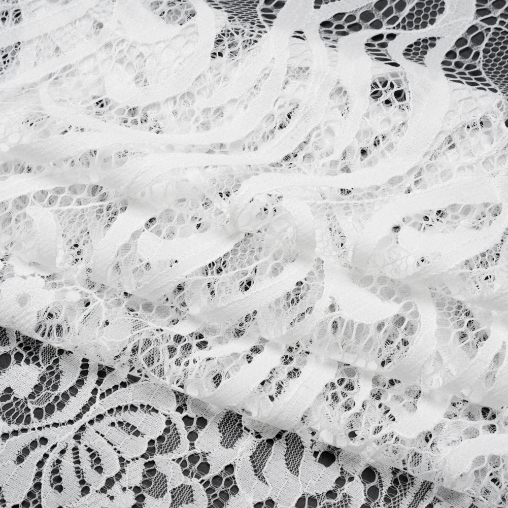 Chantilly Lace - White Floral Lattices - Folded Chantilly Lace - White Floral Lattices - Folded