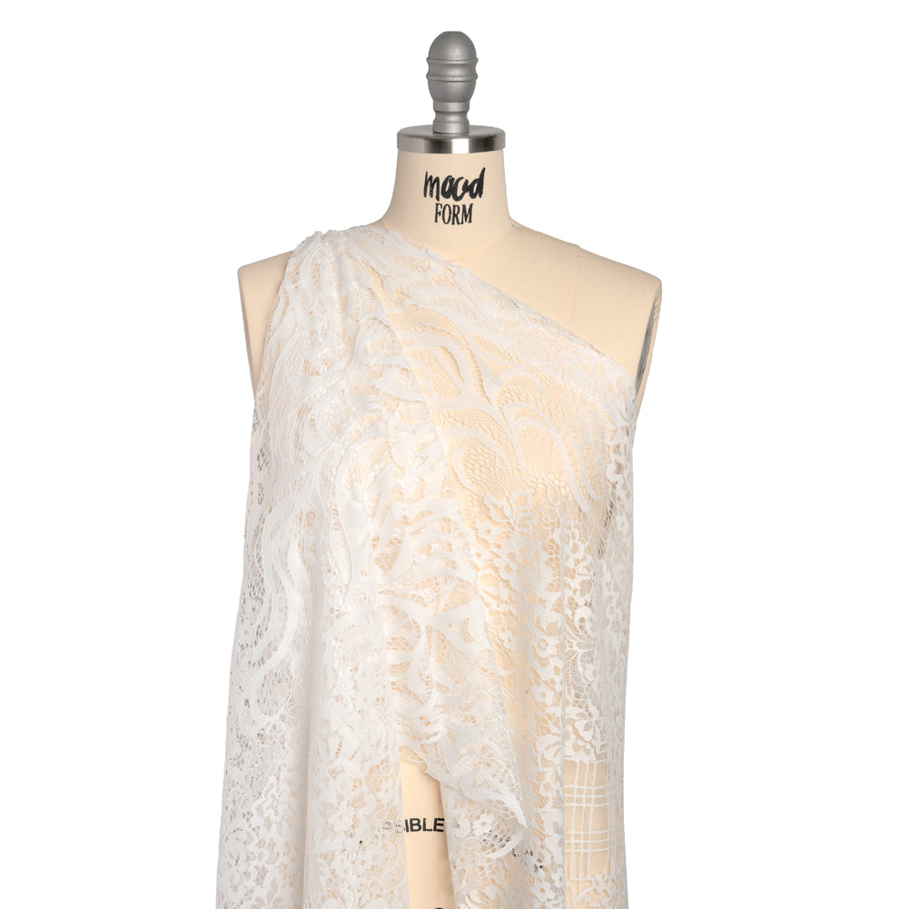 Chantilly Lace - White Floral Lattices - Drape Chantilly Lace - White Floral Lattices - Drape