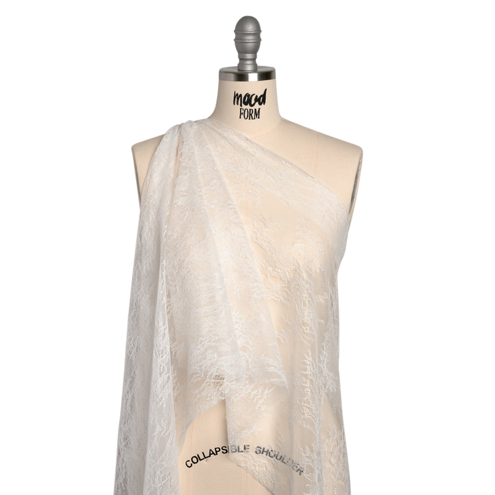 Chantilly Lace - Lustrous White Delicate Florals Chantilly Lace - Lustrous White Delicate Florals