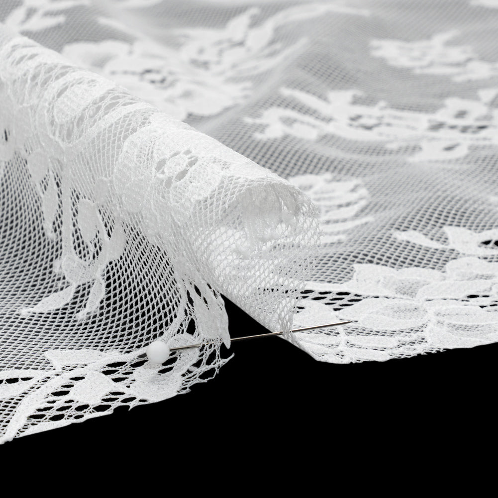 Re-Embroidered Lace - White Flowers and Leaves Re-Embroidered Lace - White Flowers and Leaves