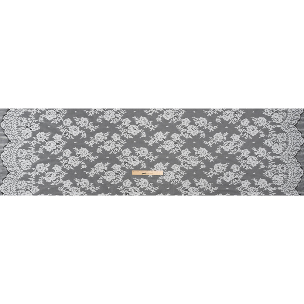 Re-Embroidered Lace - White Flowers and Leaves Re-Embroidered Lace - White Flowers and Leaves
