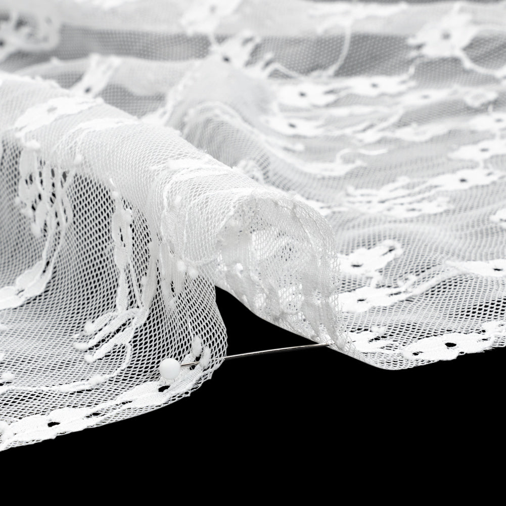 Chantilly Lace - White Ditsy Floral and Elegant Border - Detail Chantilly Lace - White Ditsy Floral and Elegant Border - Detail