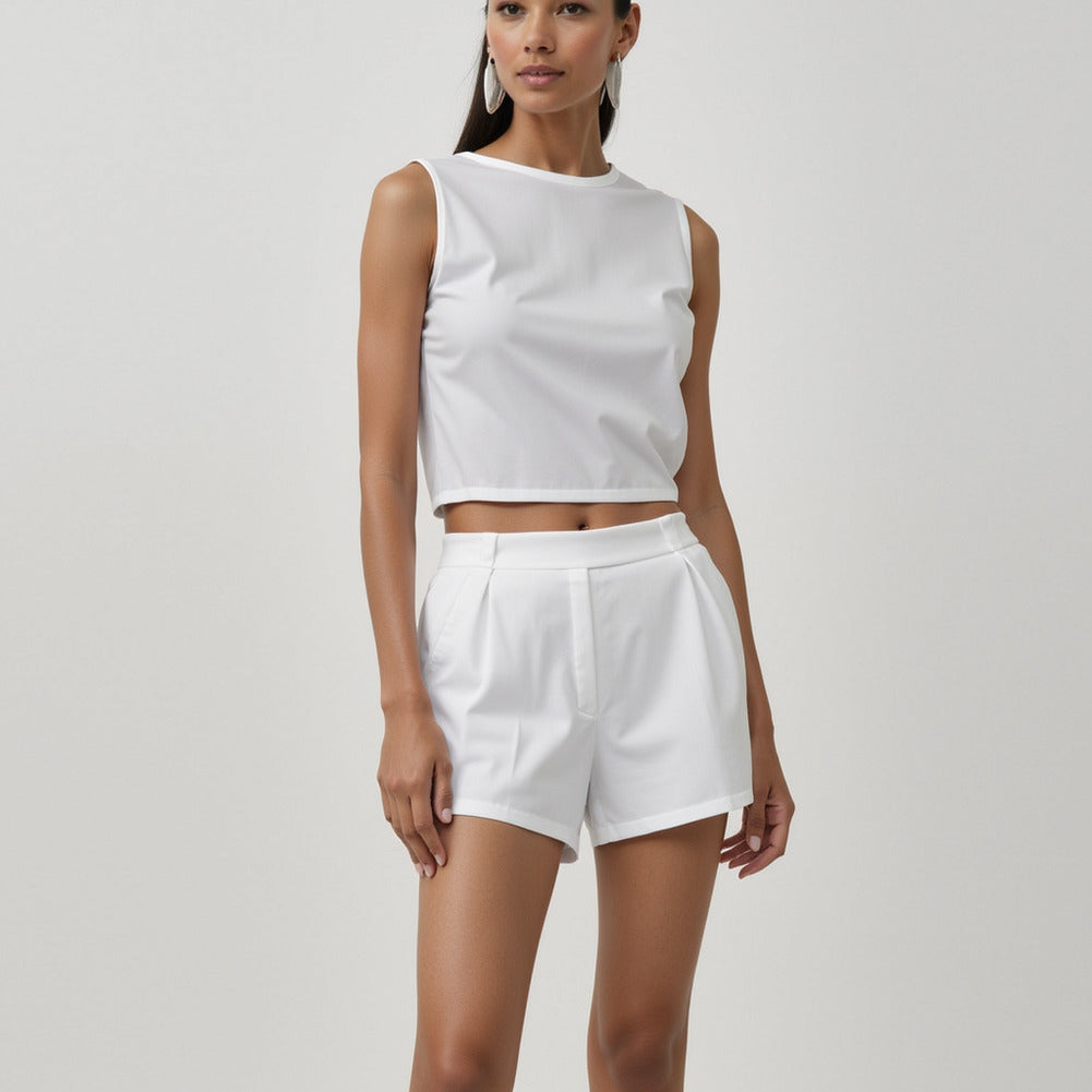 Stretch Cotton Poplin - White - Chancay Collection Stretch Cotton Poplin - White - Chancay Collection