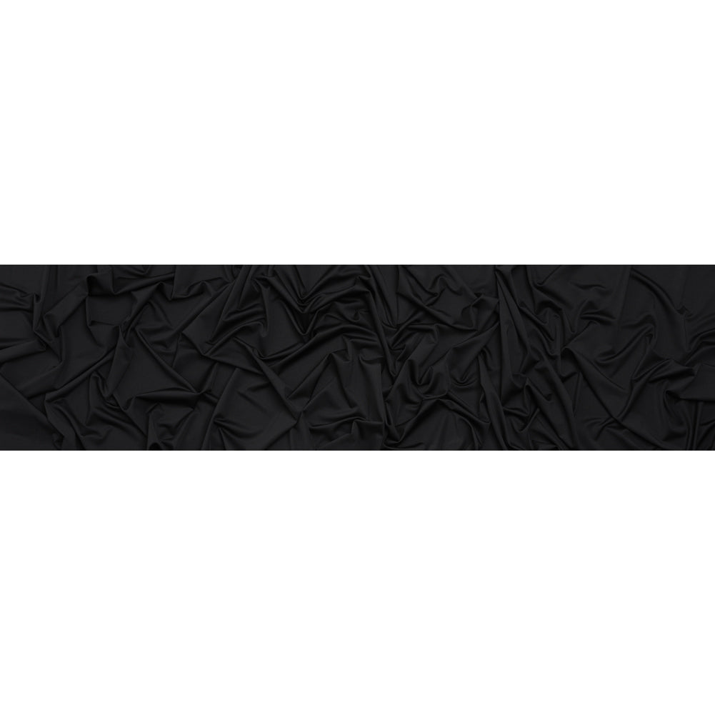 Stretch Recycled Polyester Jersey, Wicking with Odorless Finish - Black Full Stretch Recycled Polyester Jersey, Wicking with Odorless Finish - Black Full