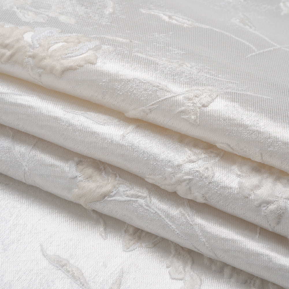 Metallic Luxury Brocade - White Tonal Floral Metallic Luxury Brocade - White Tonal Floral