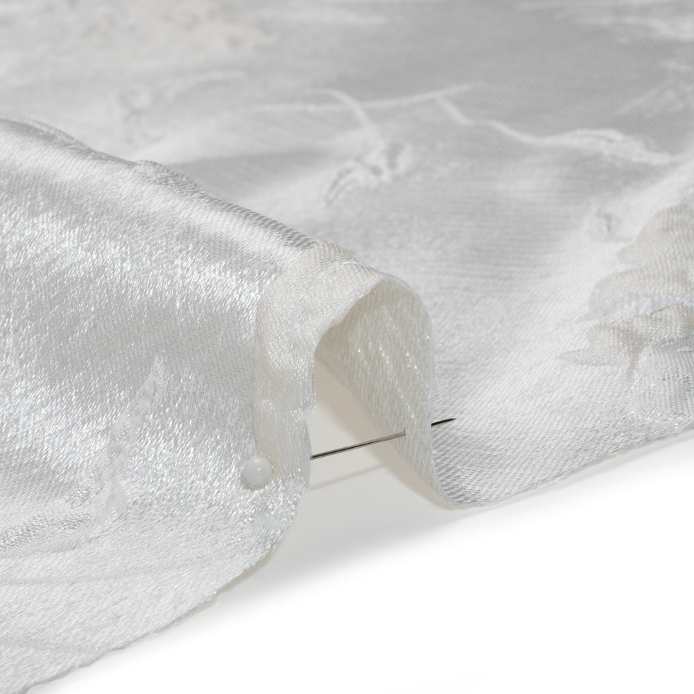 Metallic Luxury Brocade - White Tonal Floral Metallic Luxury Brocade - White Tonal Floral