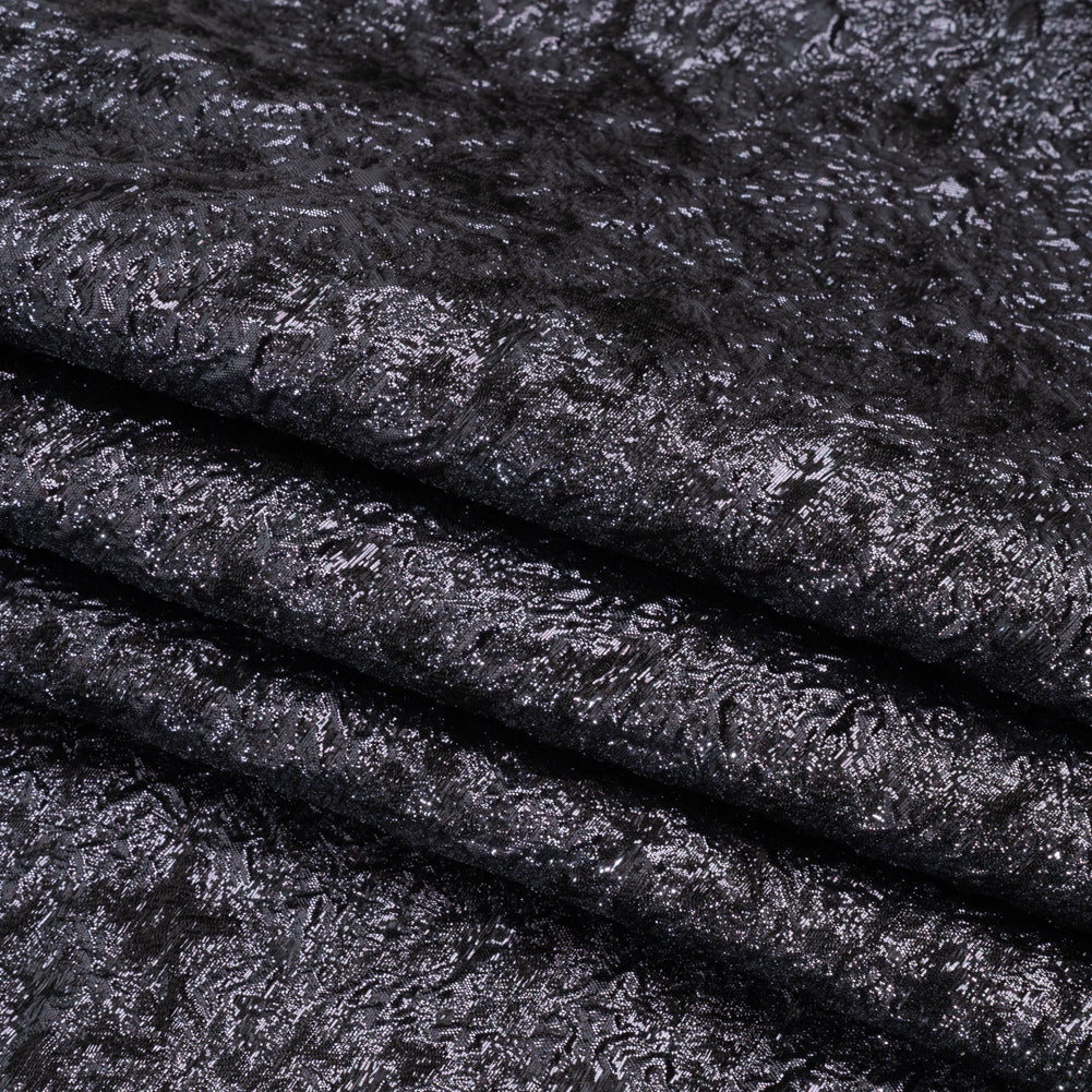 Metallic Luxury Brocade - Black and Navy Abstract Metallic Luxury Brocade - Black and Navy Abstract