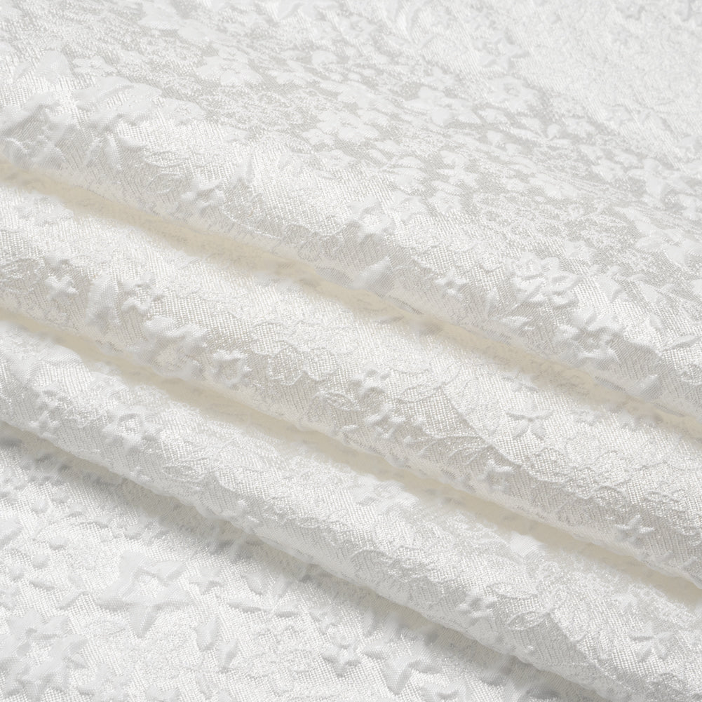 Metallic Luxury Brocade - White Little Flowers Metallic Luxury Brocade - White Little Flowers
