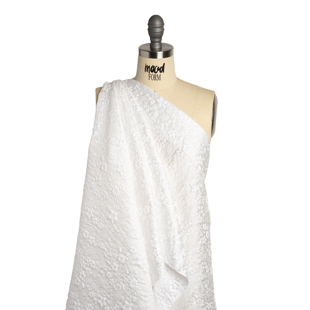 Metallic Luxury Brocade - White Little Flowers Metallic Luxury Brocade - White Little Flowers