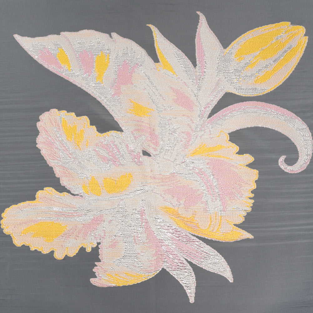 Metallic Luxury Burnout Brocade Panel - Purple, Orchid and Silver Ikat Butterfly Wings main image 0