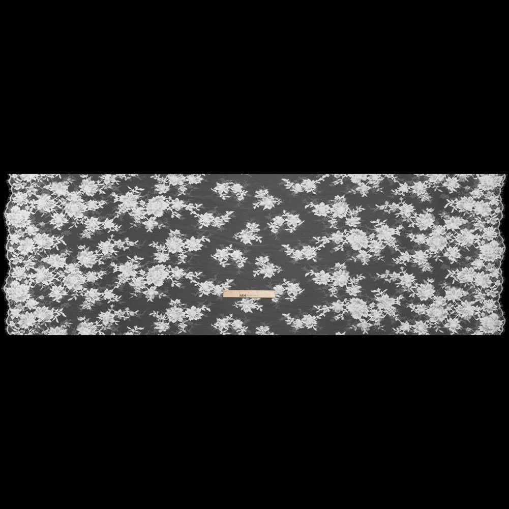 3D Fabric Flowers Embroidered Lace with Sequins and Finished Edges - Off White Floral 3D Fabric Flowers Embroidered Lace with Sequins and Finished Edges - Off White Floral