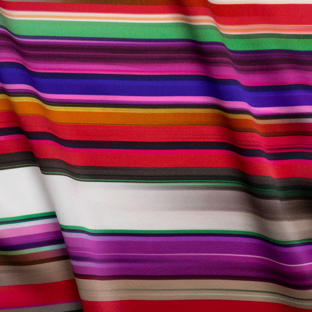 Silk Charmeuse Print - Purple, Brown and White Ombre Painted Stripes Silk Charmeuse Print - Purple, Brown and White Ombre Painted Stripes